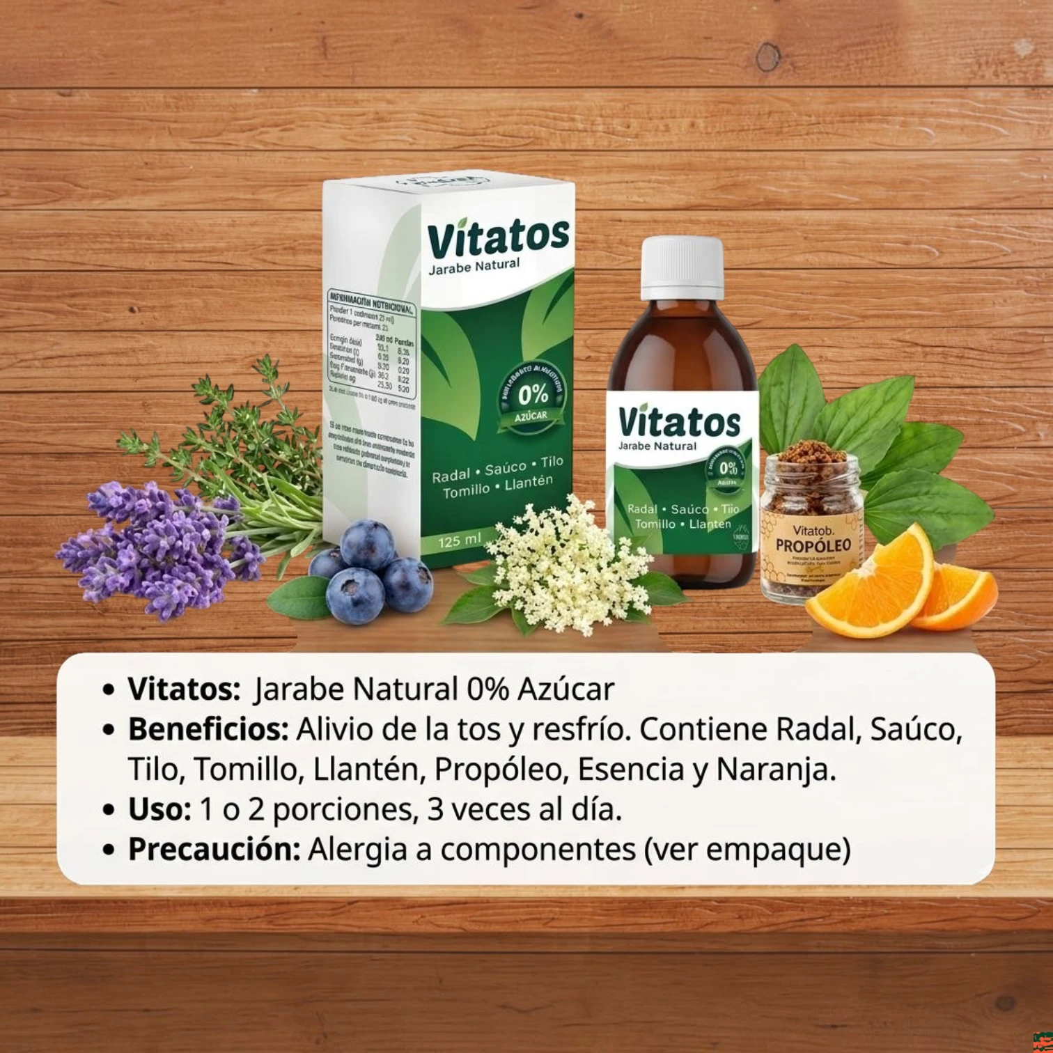 VITATOS JARABE NATURAL 0% AZÚCAR (125 ml)